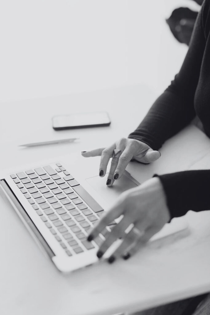 Woman working with laptop